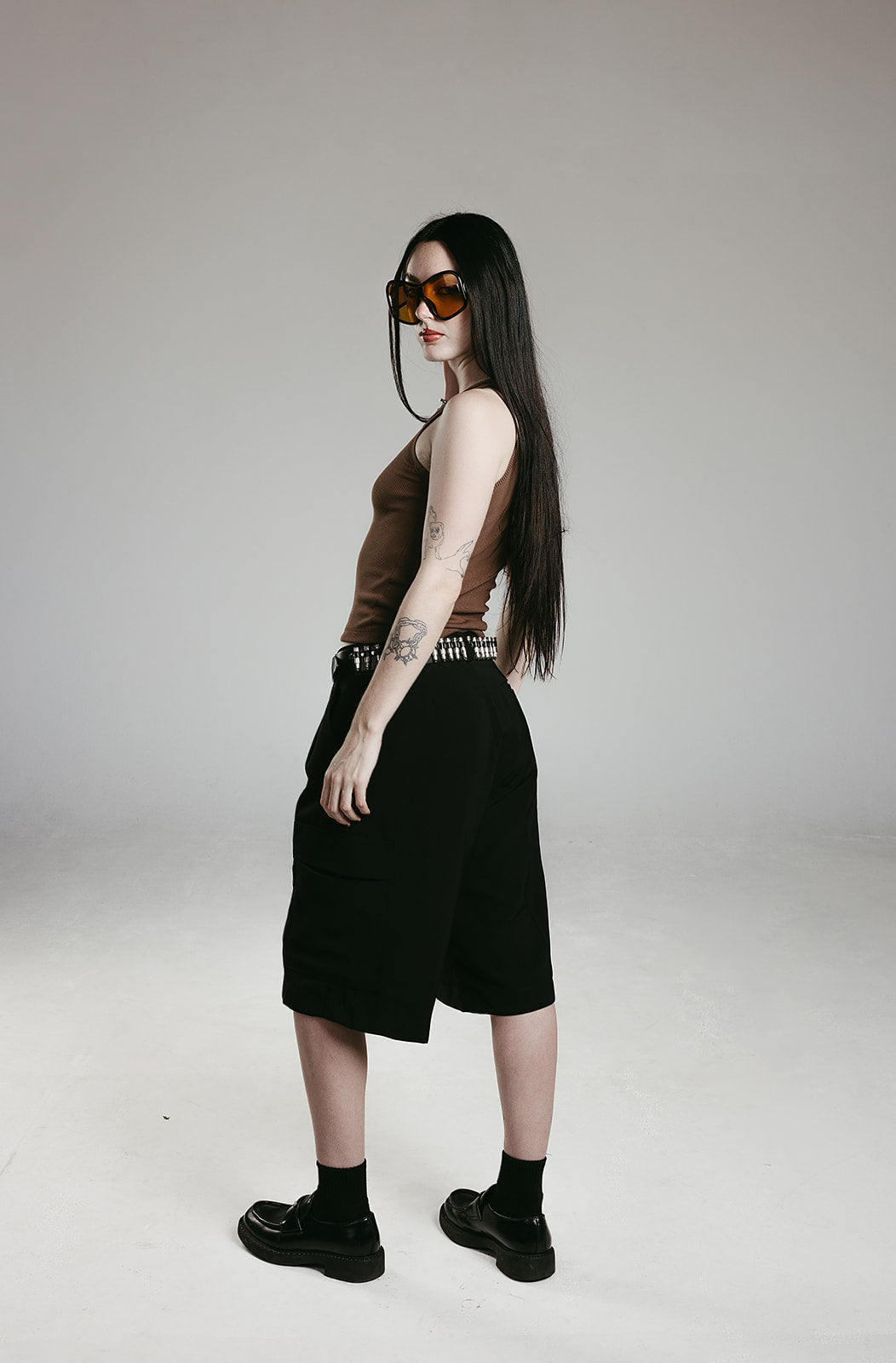 Tokyo Black Pleated Shorts