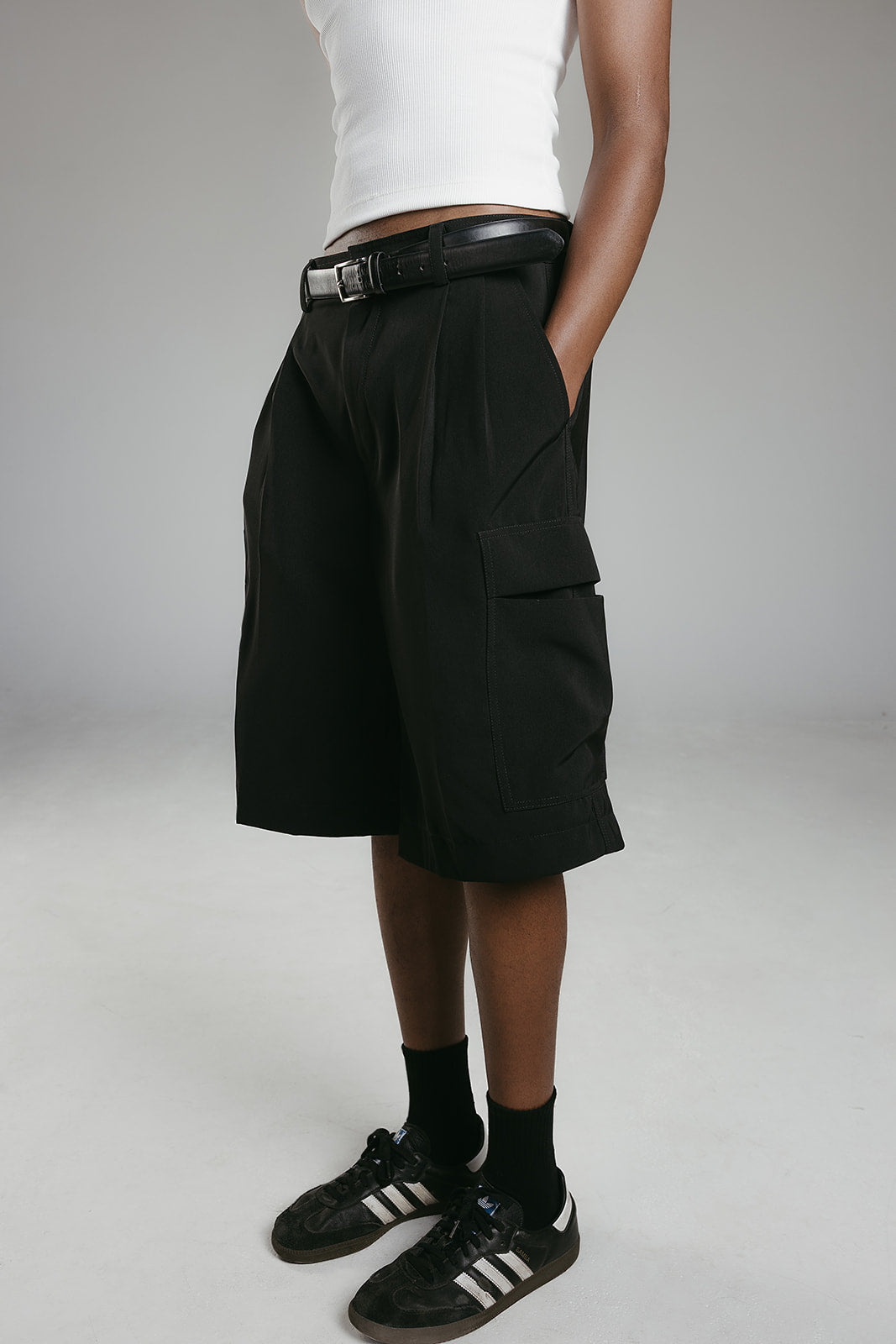 Tokyo Black Pleated Shorts
